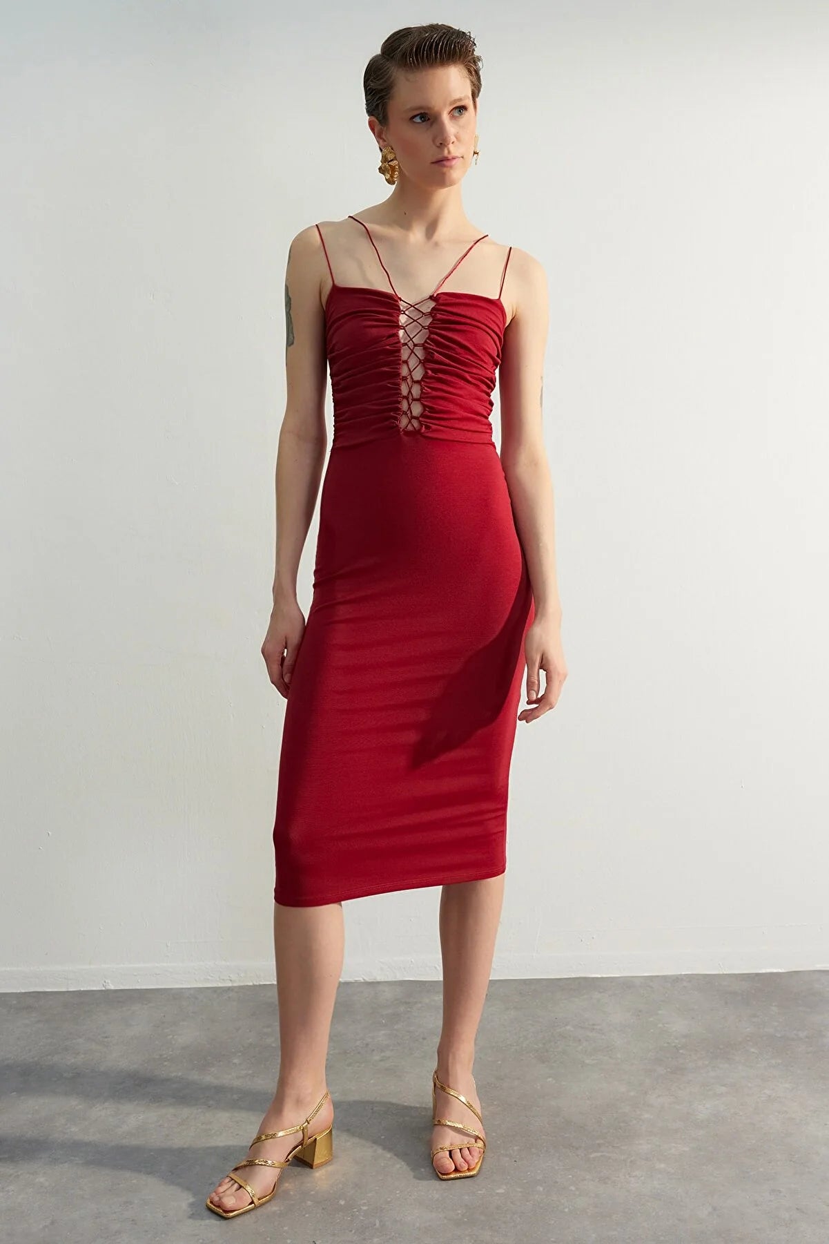 Dress - Burgundy - Bodycon