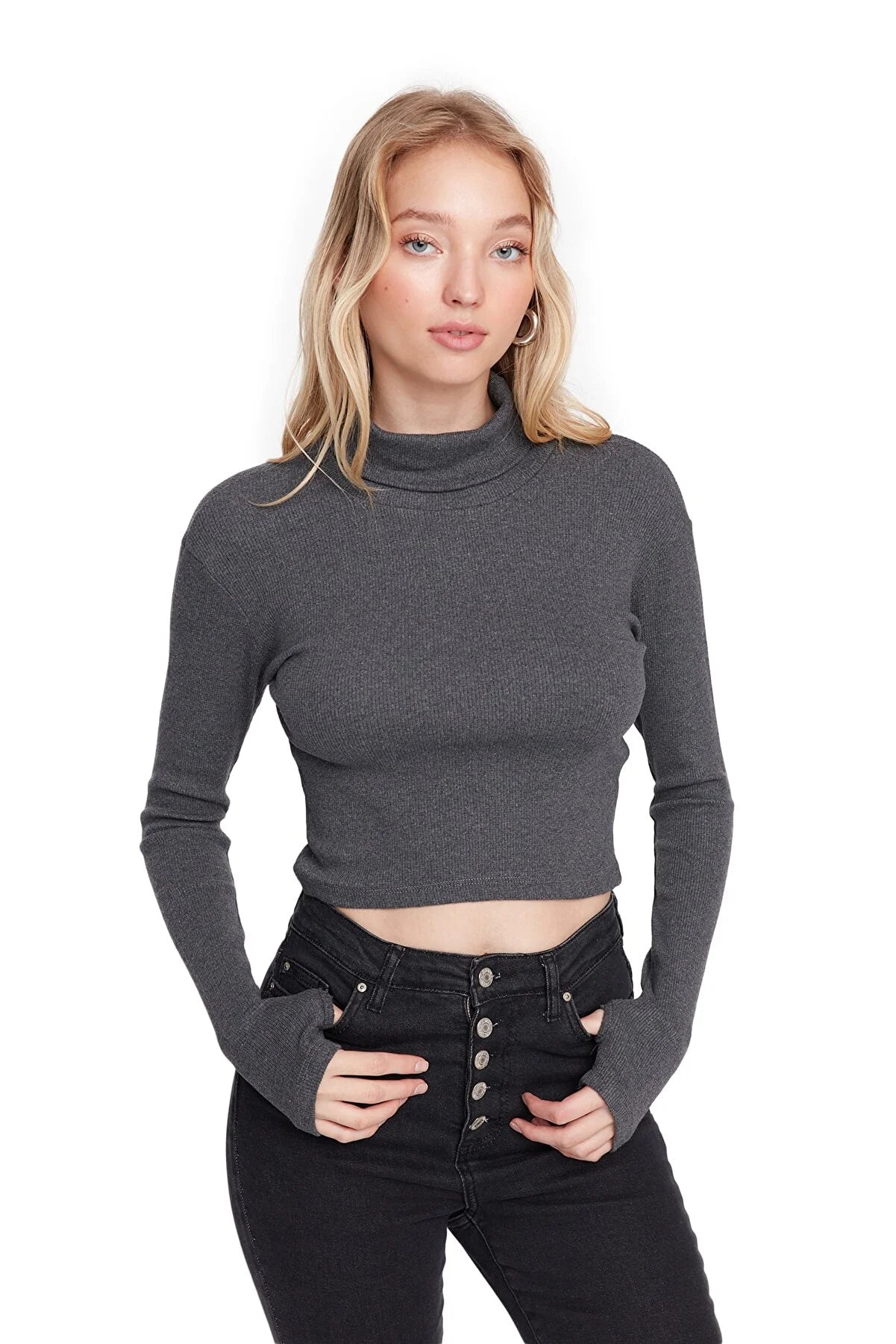 Blouse - Gray - Slim fit
