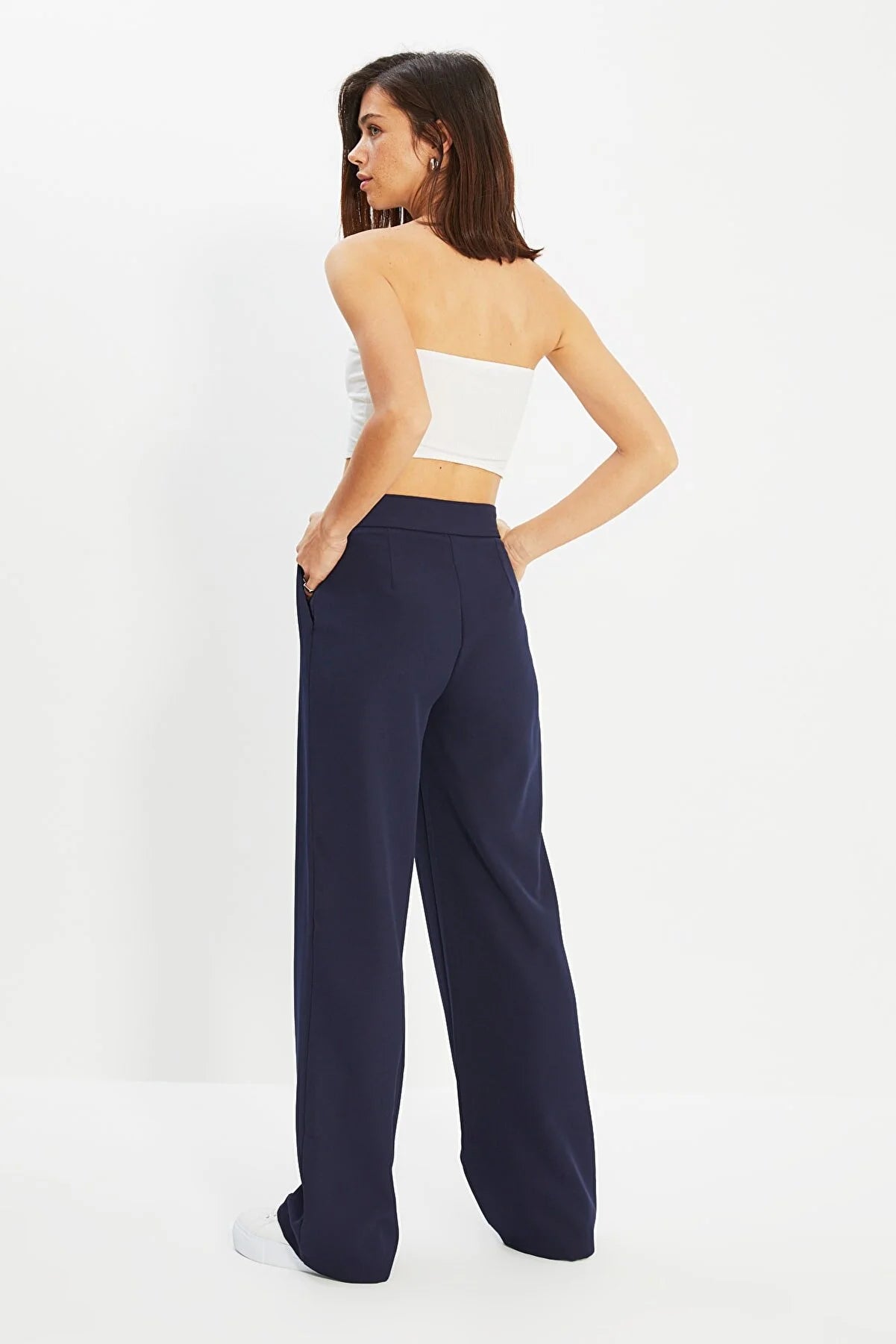 Pants - Dark blue - Wide leg