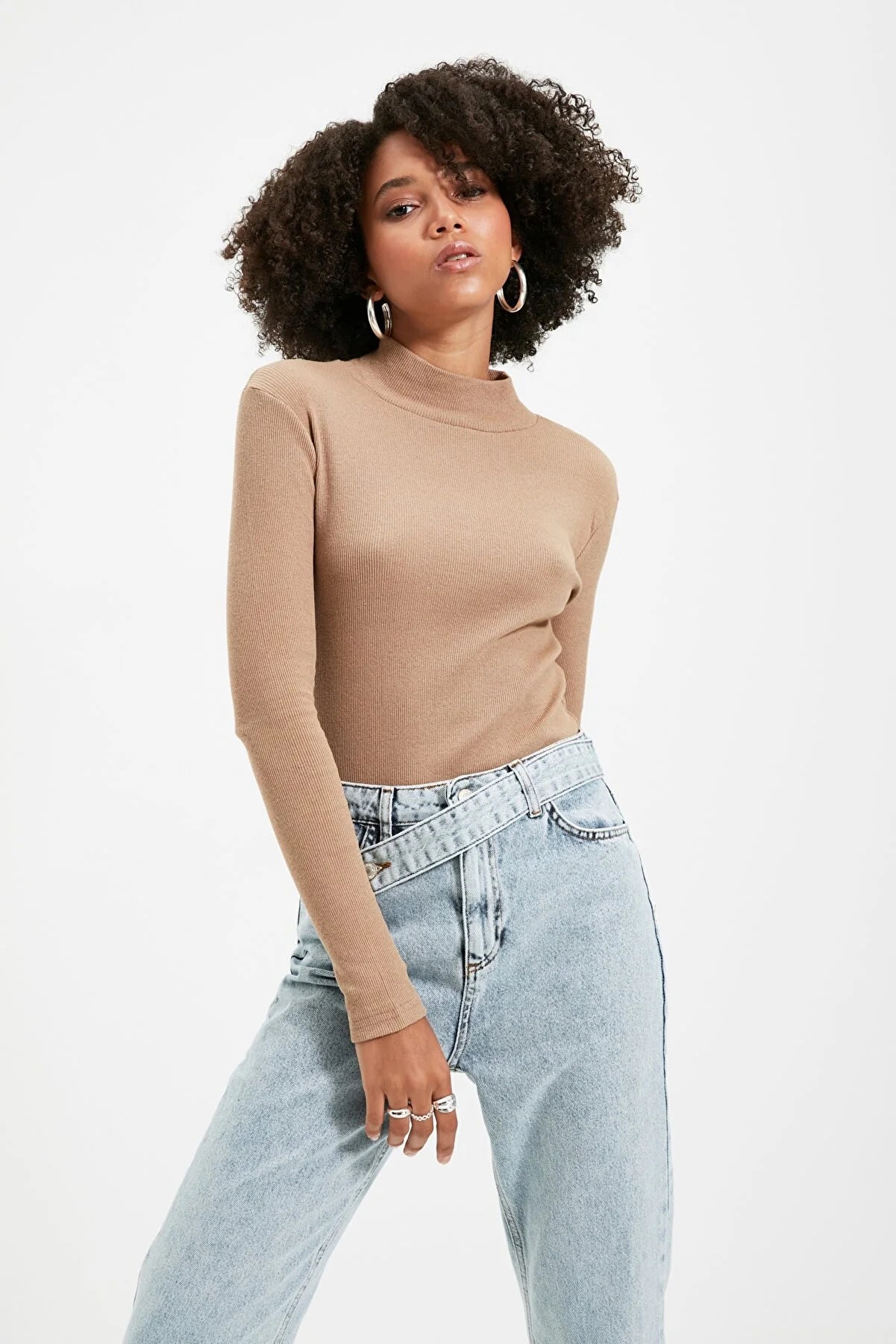 Blouse - Brown - Slim fit