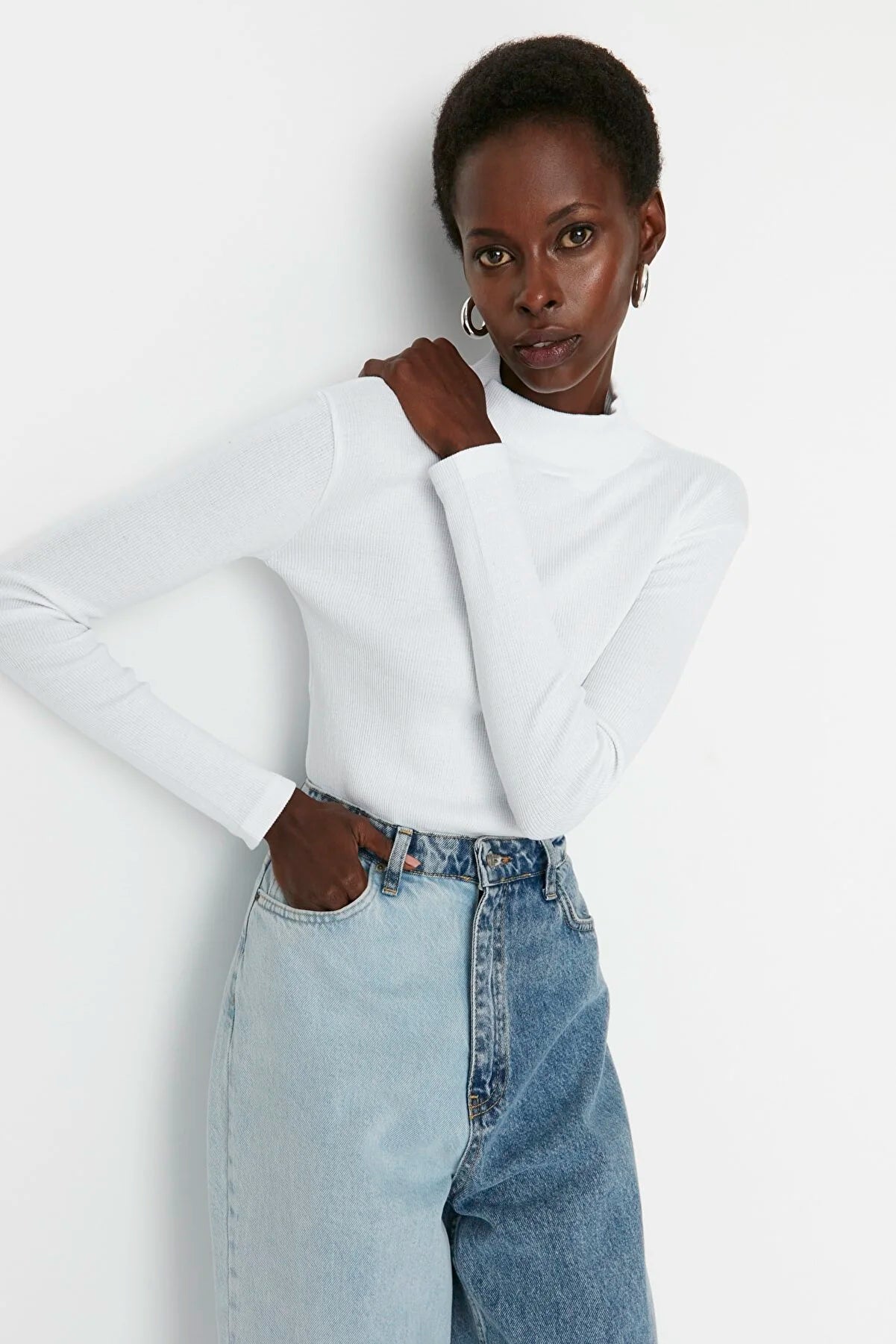 Blouse - White - Slim fit