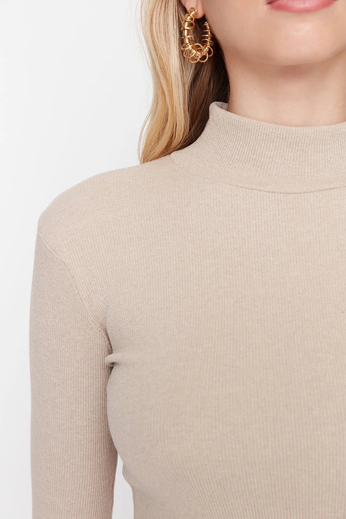 Blouse - Beige - Slim fit