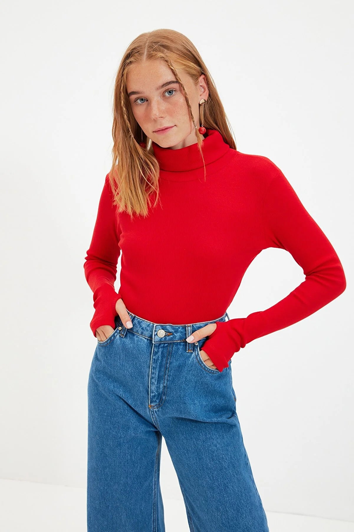 Blouse - Red - Slim fit