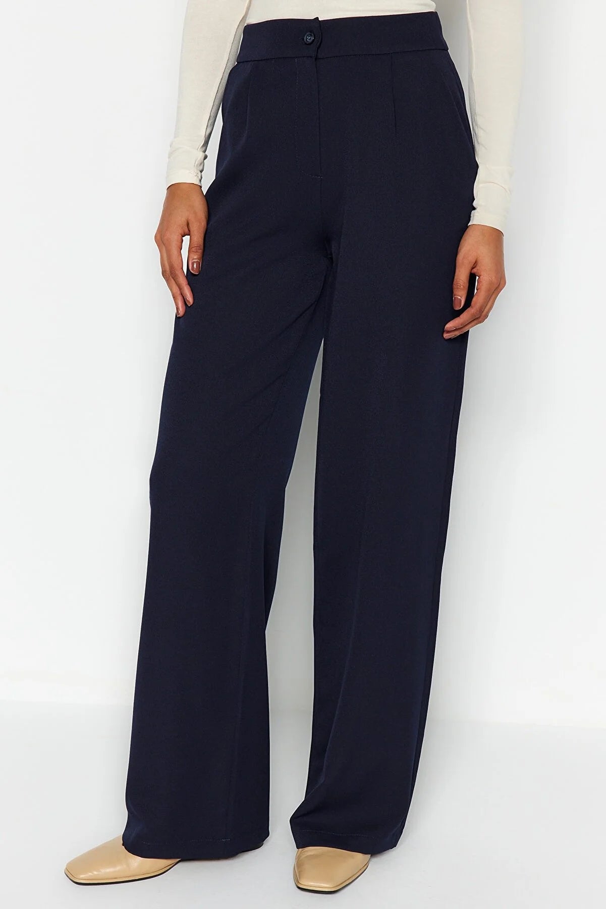 Pants - Dark blue - Wide leg