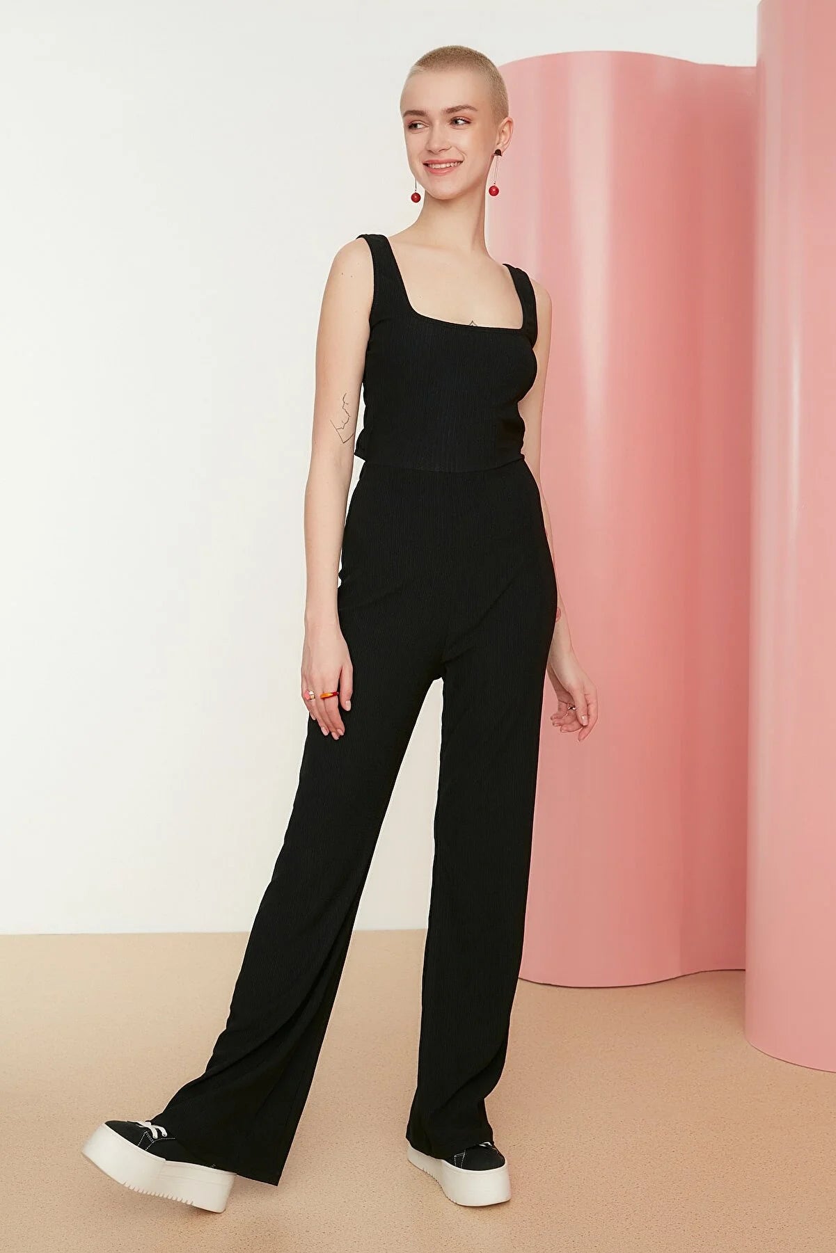 Black Knitted Jumpsuit
