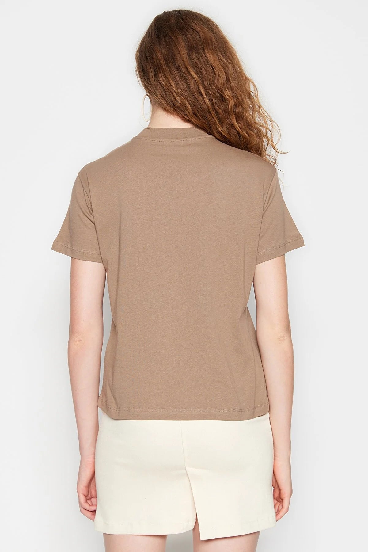 Basic High Collar Knitted T-Shirt