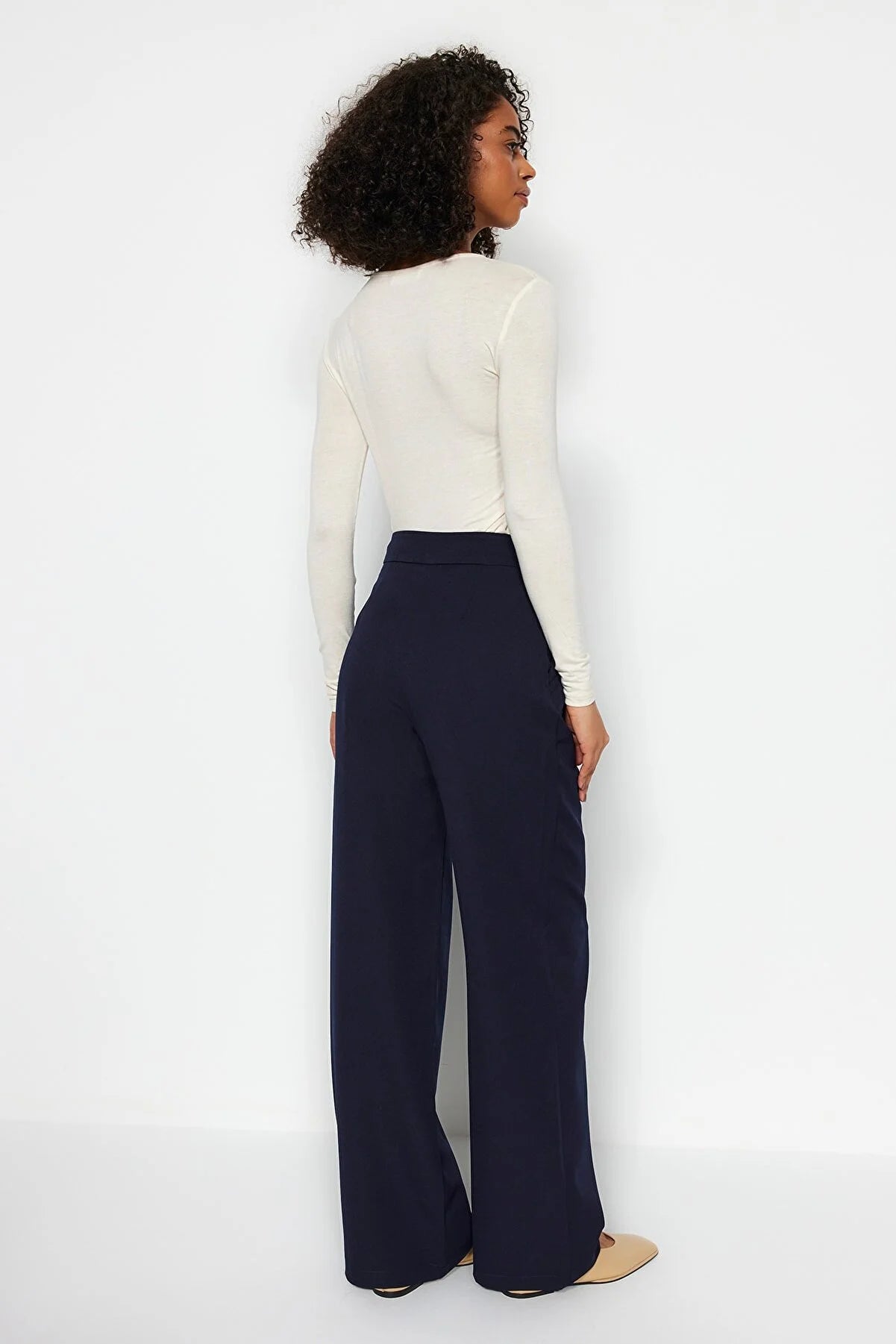 Pants - Dark blue - Wide leg