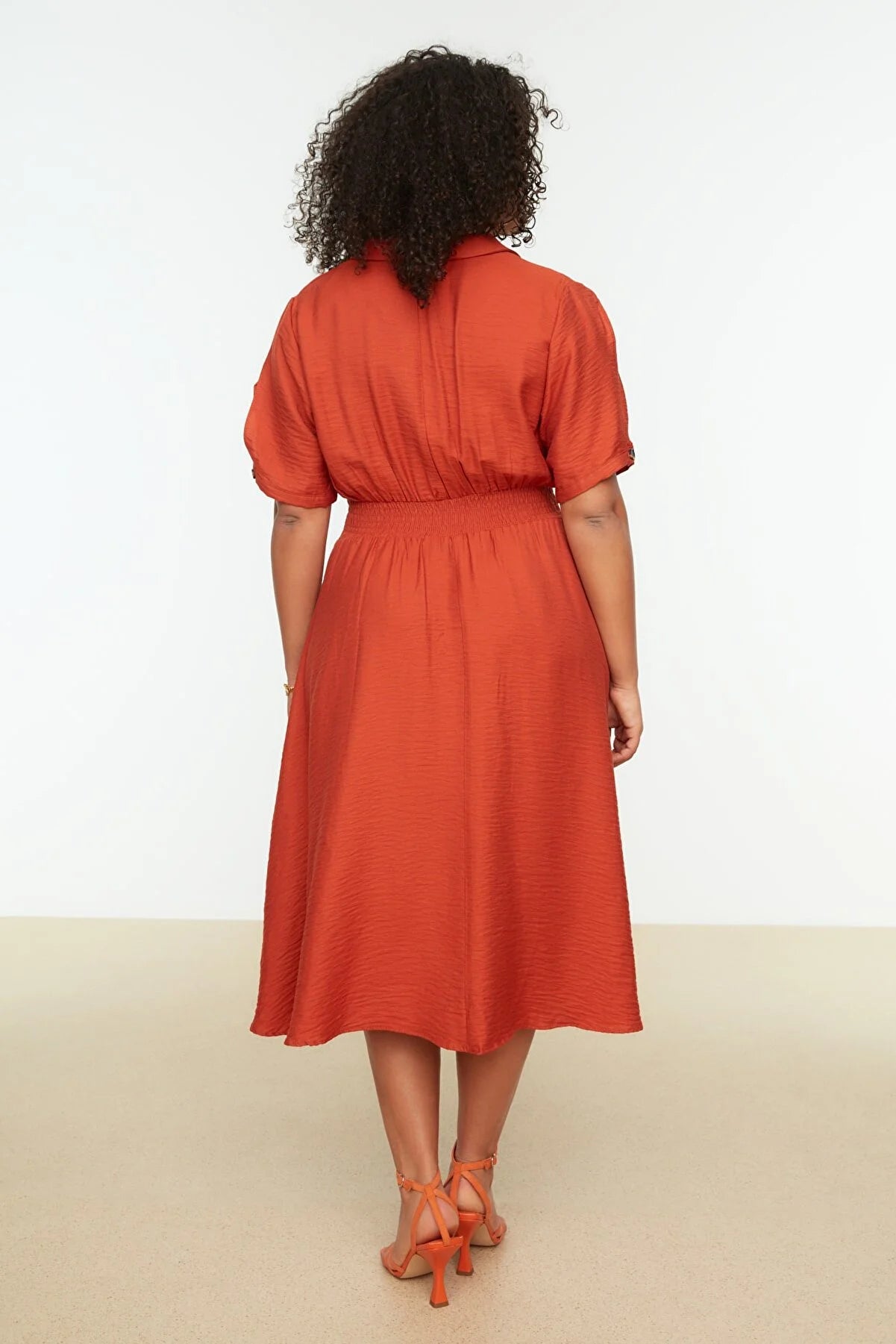 Plus Size Dress - Orange - A-line