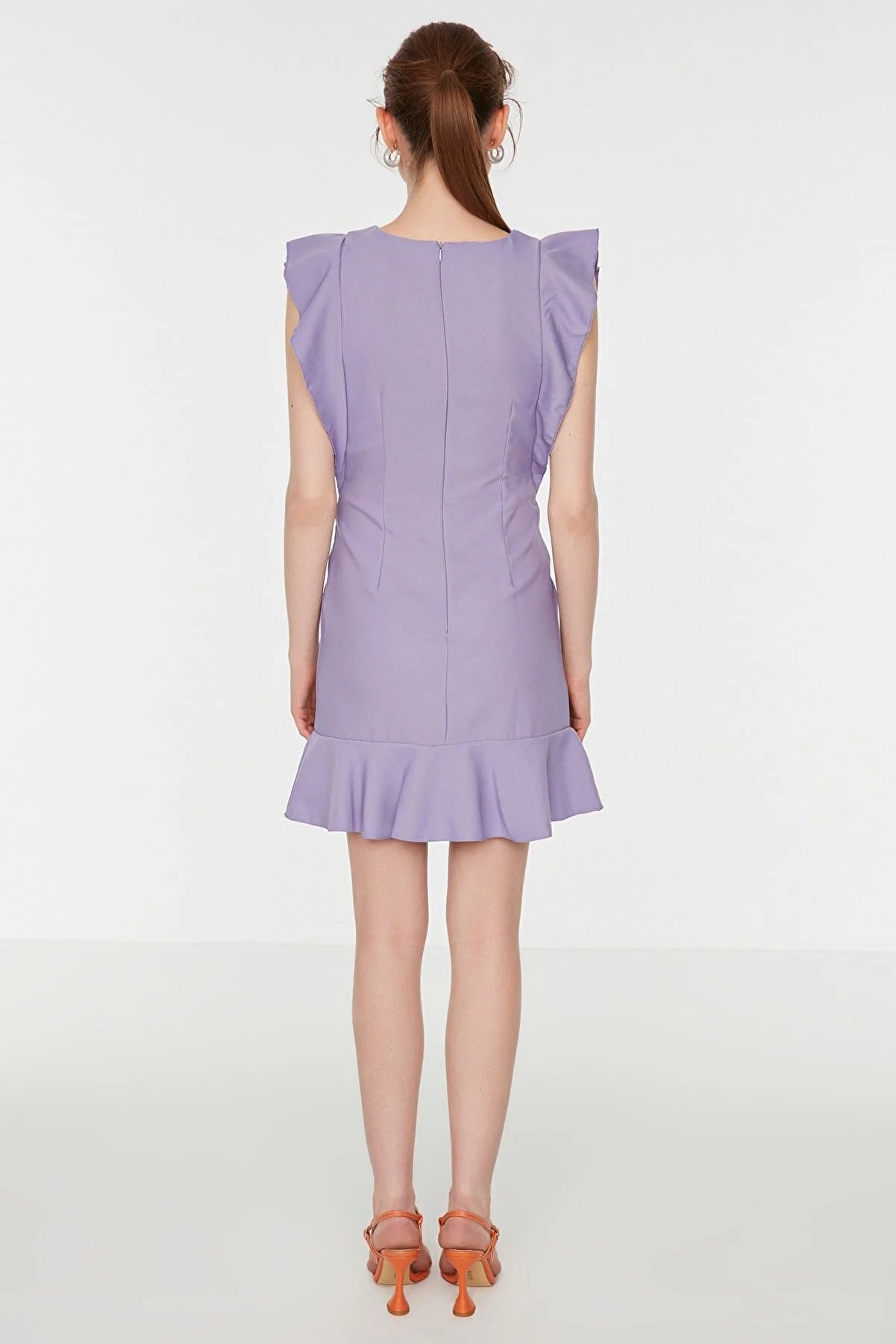Lilac Ruffle Detailed Dress