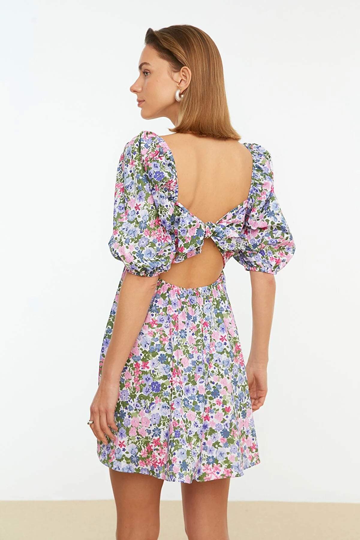 Multicolored Back Detailed Dress