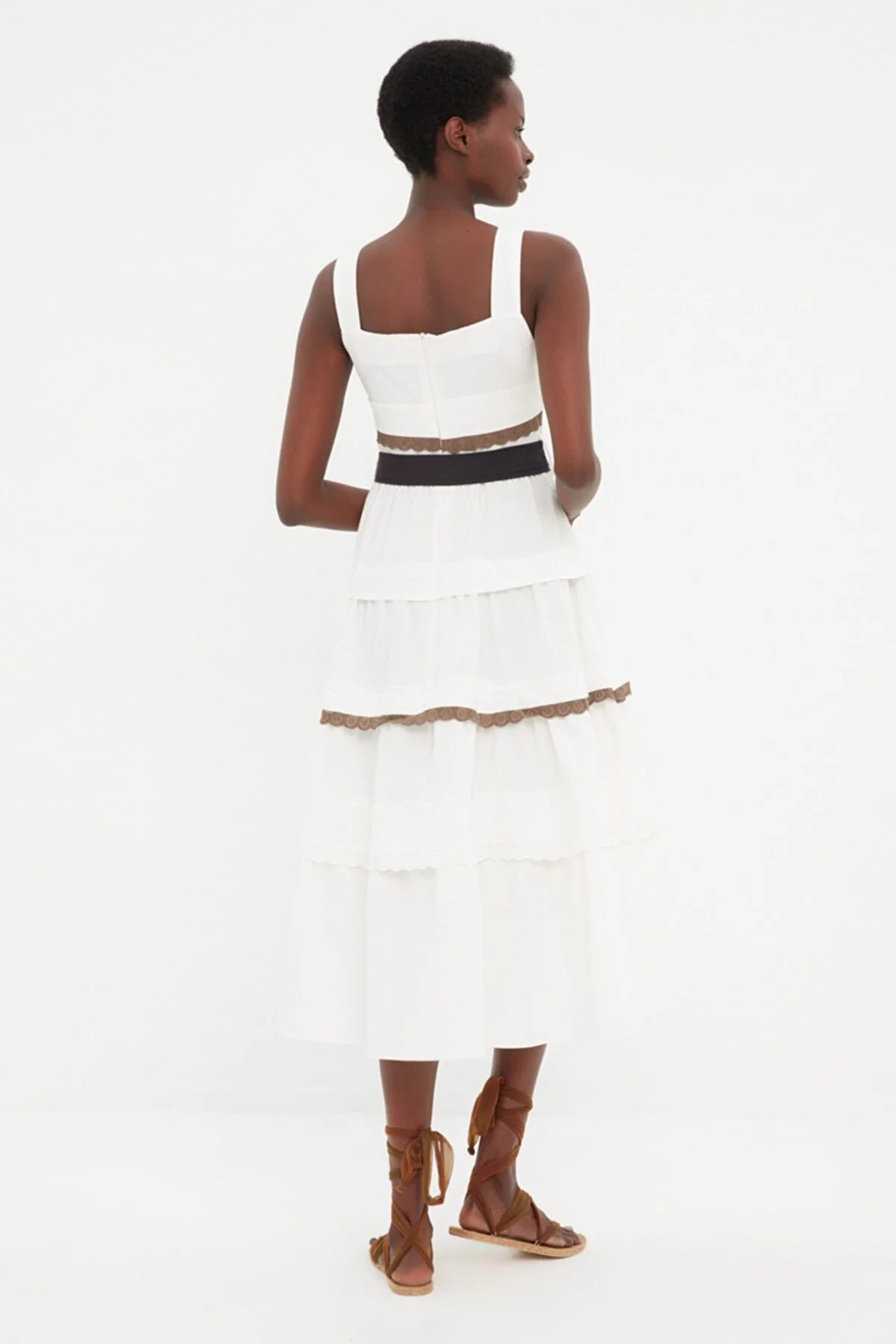 White Lace Detailed Dress