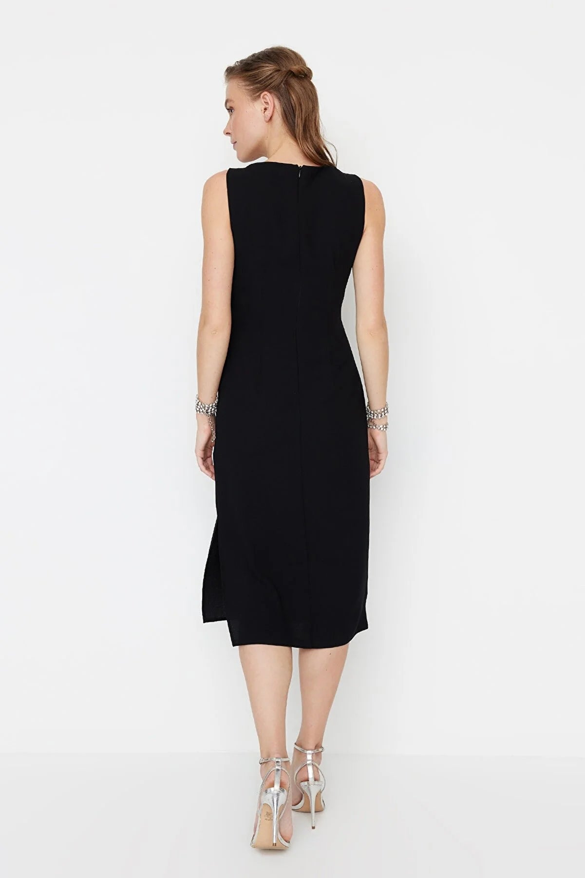 Black Button Detailed Dress