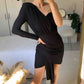 Black Draped Detailed Dress