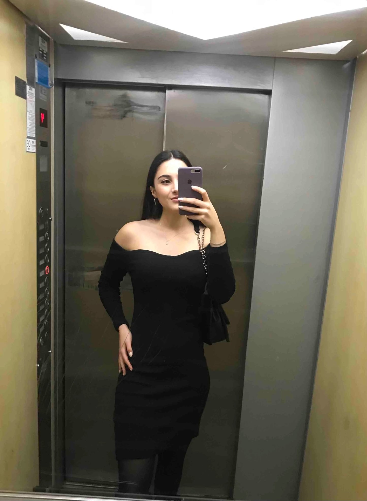 Black Heart Collar Knitted Dress