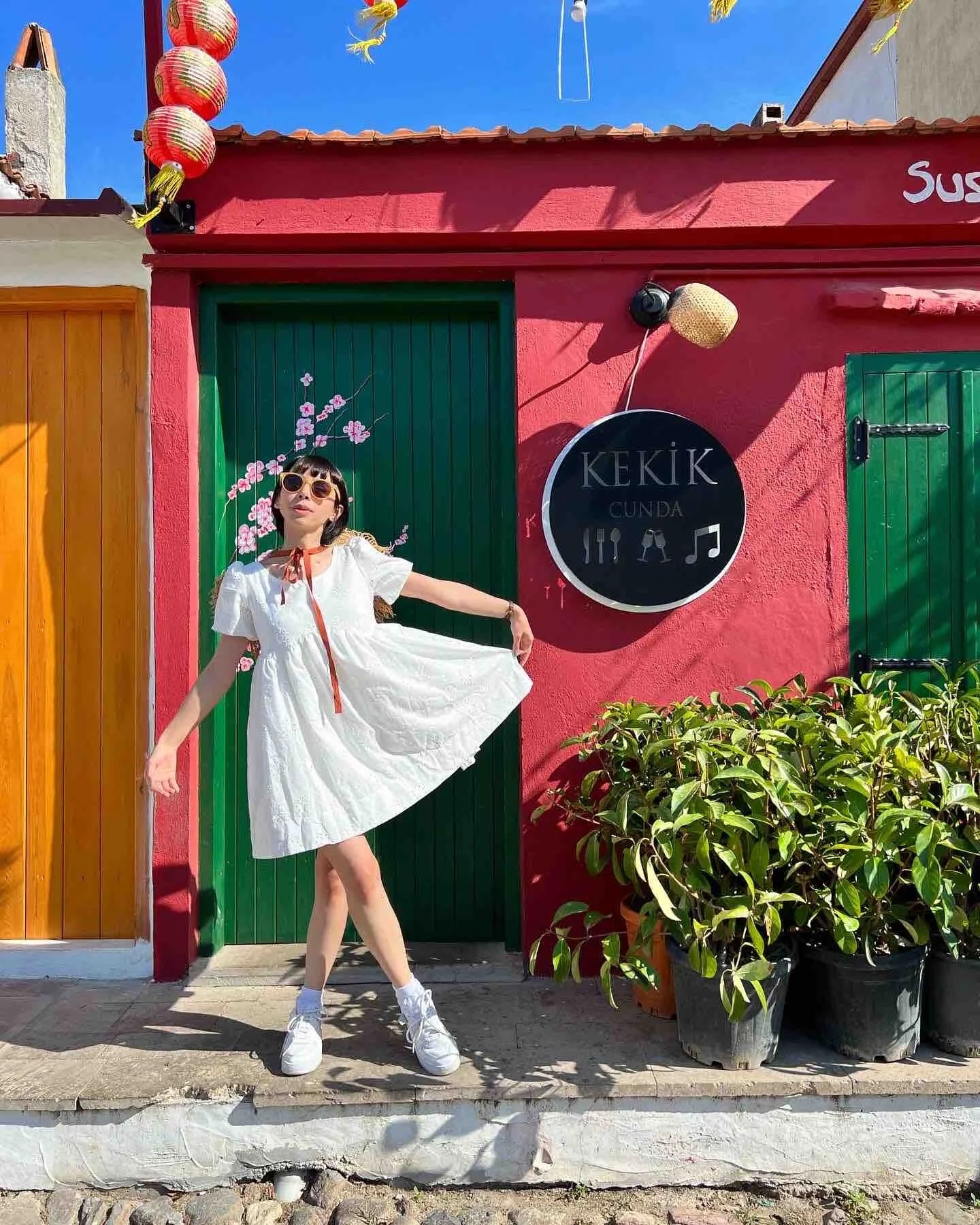 Design Ecru Wide Cut Brode Dress