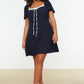 Plus Size Dress - Dark blue - A-line