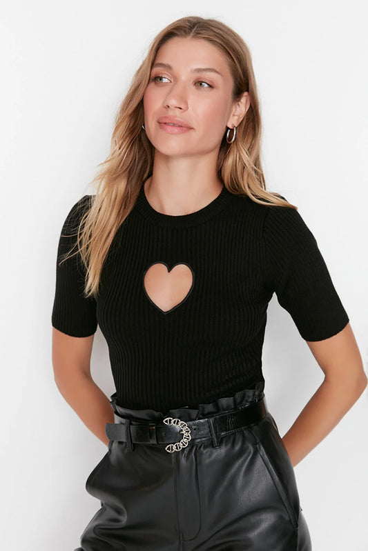 Sweater Heart - Black - Regular fit