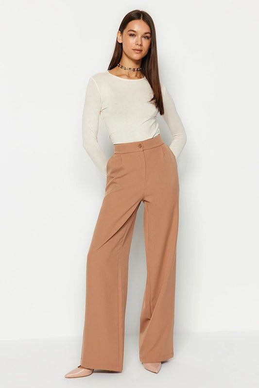 Pants - Brown - Wide leg