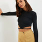 Blouse - Black - Slim fit