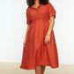 Plus Size Dress - Orange - A-line
