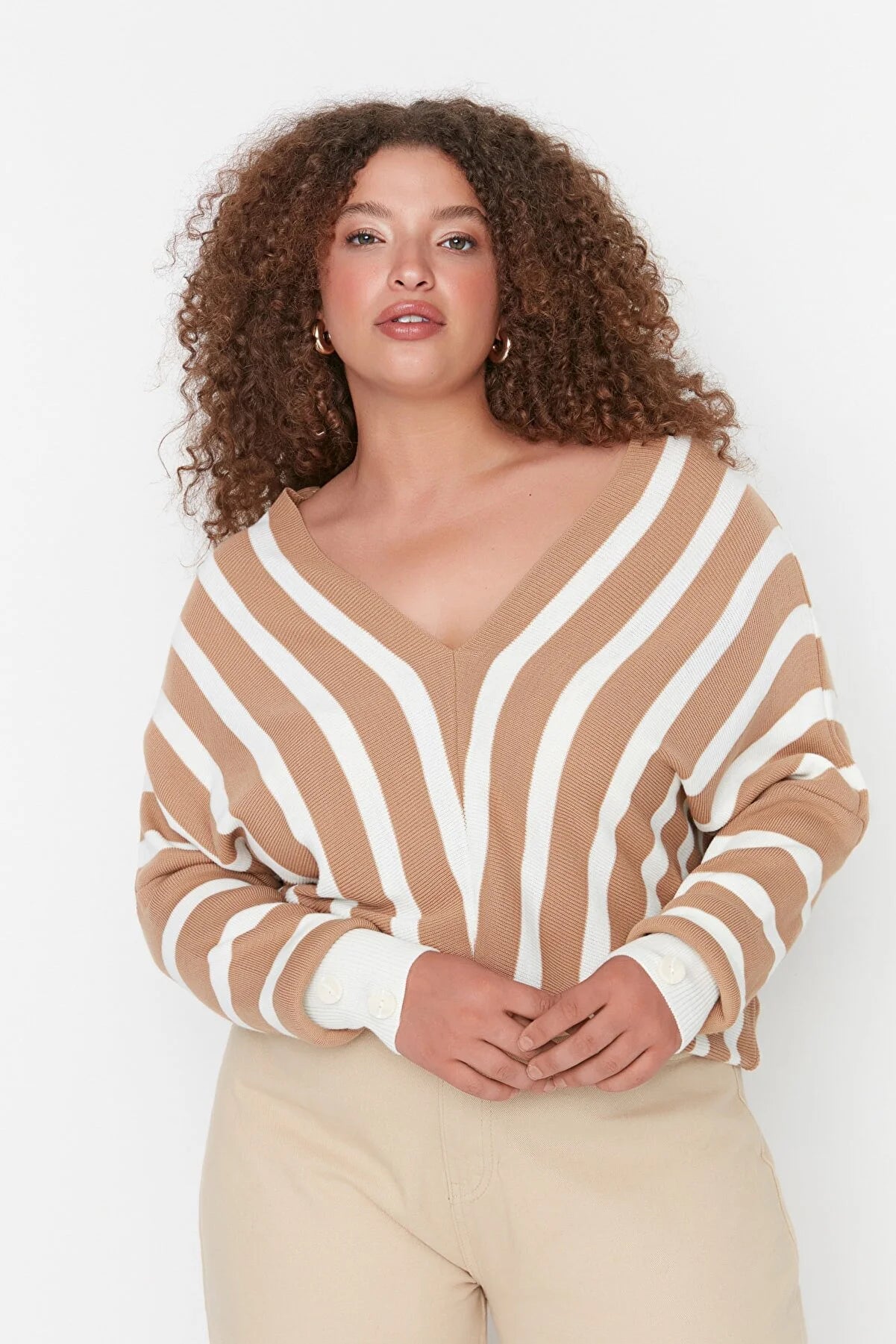 Camel Bat Sleeve Knitwear Sweater