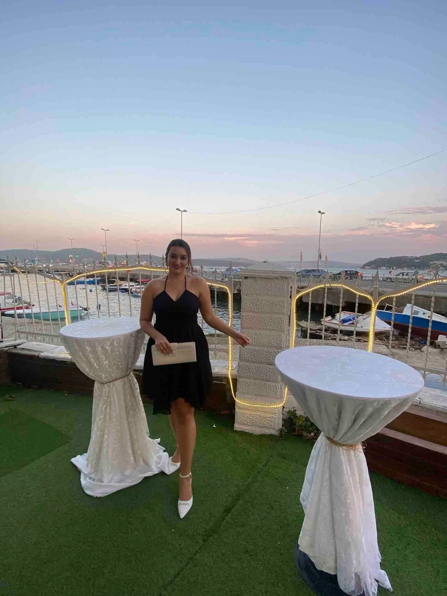 Black Strap Chiffon Dress