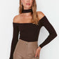 Blouse - Brown - Slim fit