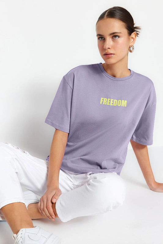 T-Shirt - Purple - Relaxed fit