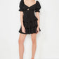 Black Ruffle Detailed Poplin Dress