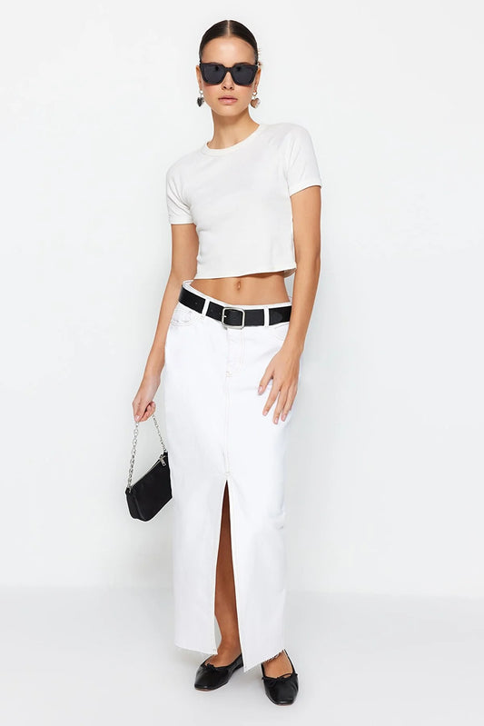 Skirt - White - Maxi