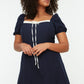 Plus Size Dress - Dark blue - A-line