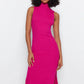 Fuchsia Midi Knitwear Sleeveless Dress