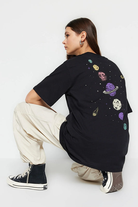 T-Shirt - Black - Boyfriend