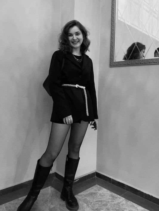 Black Button Blazer Woven Jacket