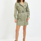 Khaki Belted Mini Woven Dress