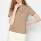 Basic High Collar Knitted T-Shirt