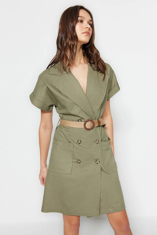 Dress - Khaki - Blazer dress
