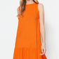 Dress - Orange - Ruffle hem