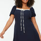 Plus Size Dress - Dark blue - A-line