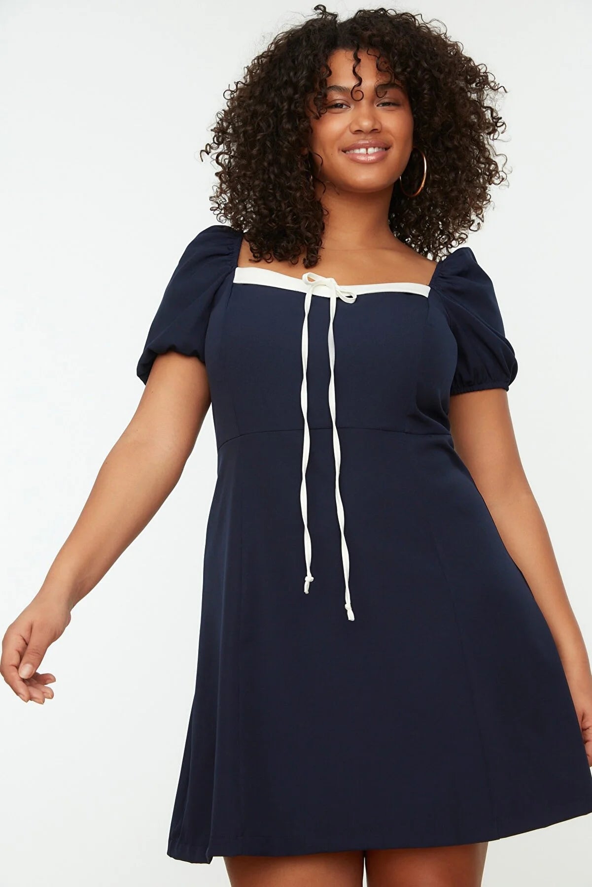 Plus Size Dress - Dark blue - A-line