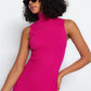 Fuchsia Midi Knitwear Sleeveless Dress