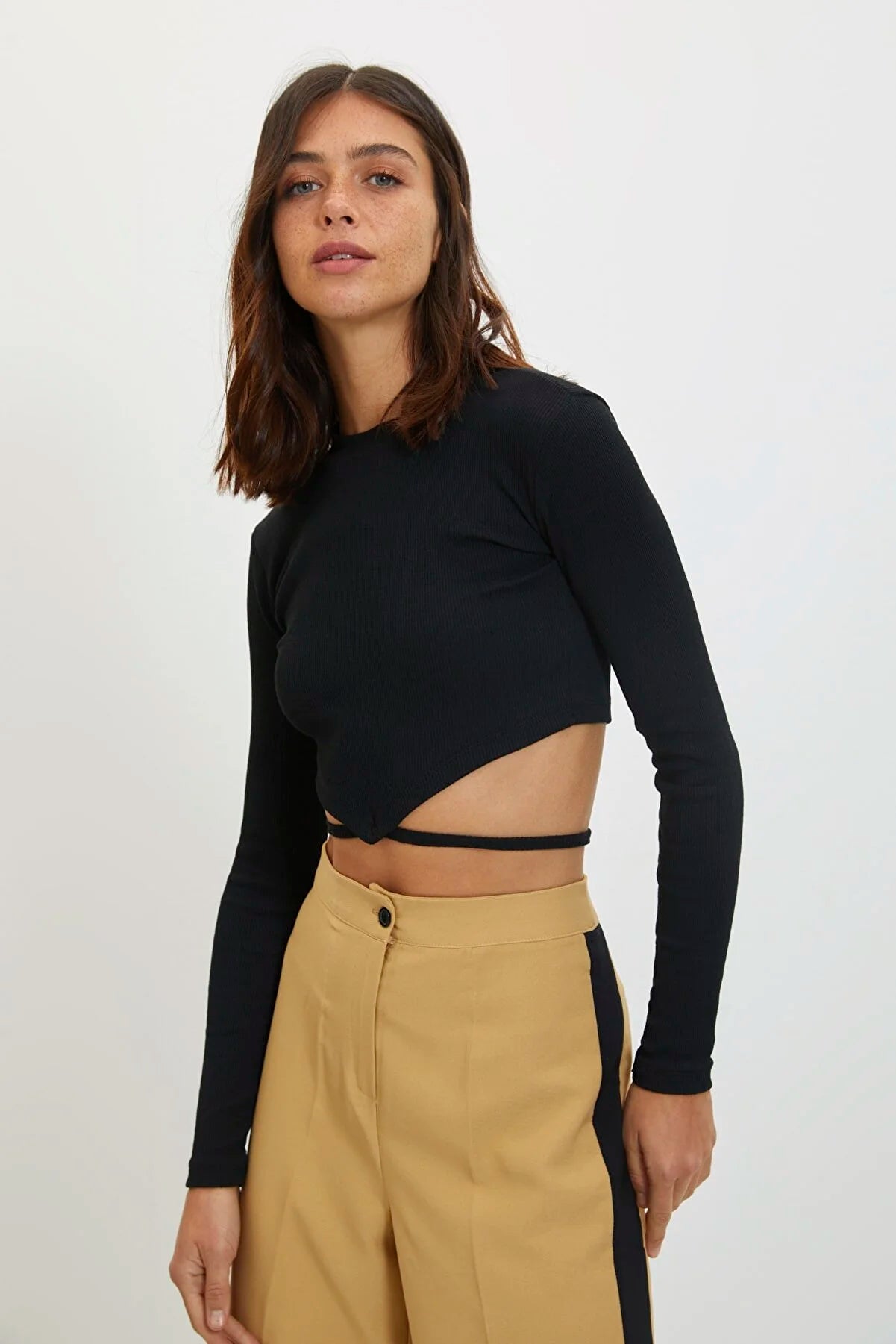 Blouse - Black - Slim fit