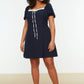 Plus Size Dress - Dark blue - A-line
