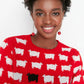 Red Self Patterned Crew Neck Knitwear Sweater