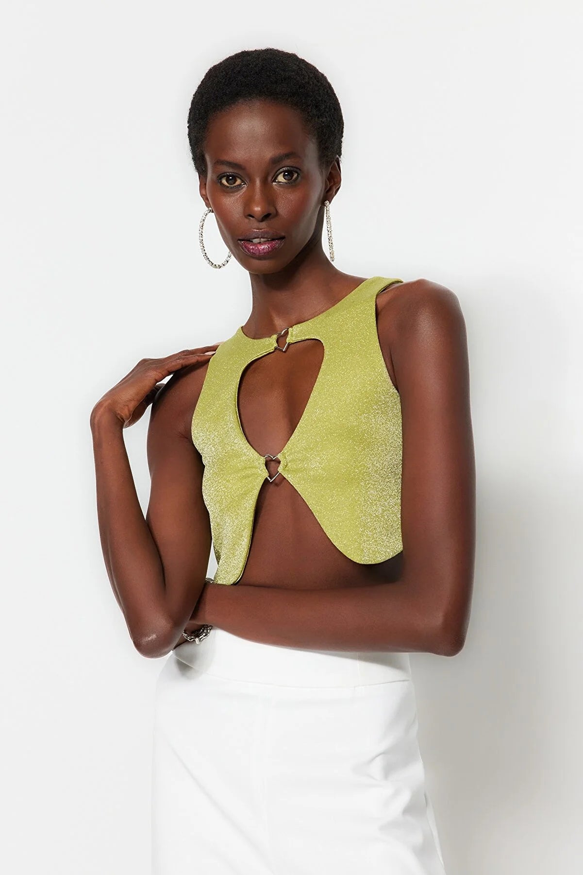 Crop Top - Green - Plain