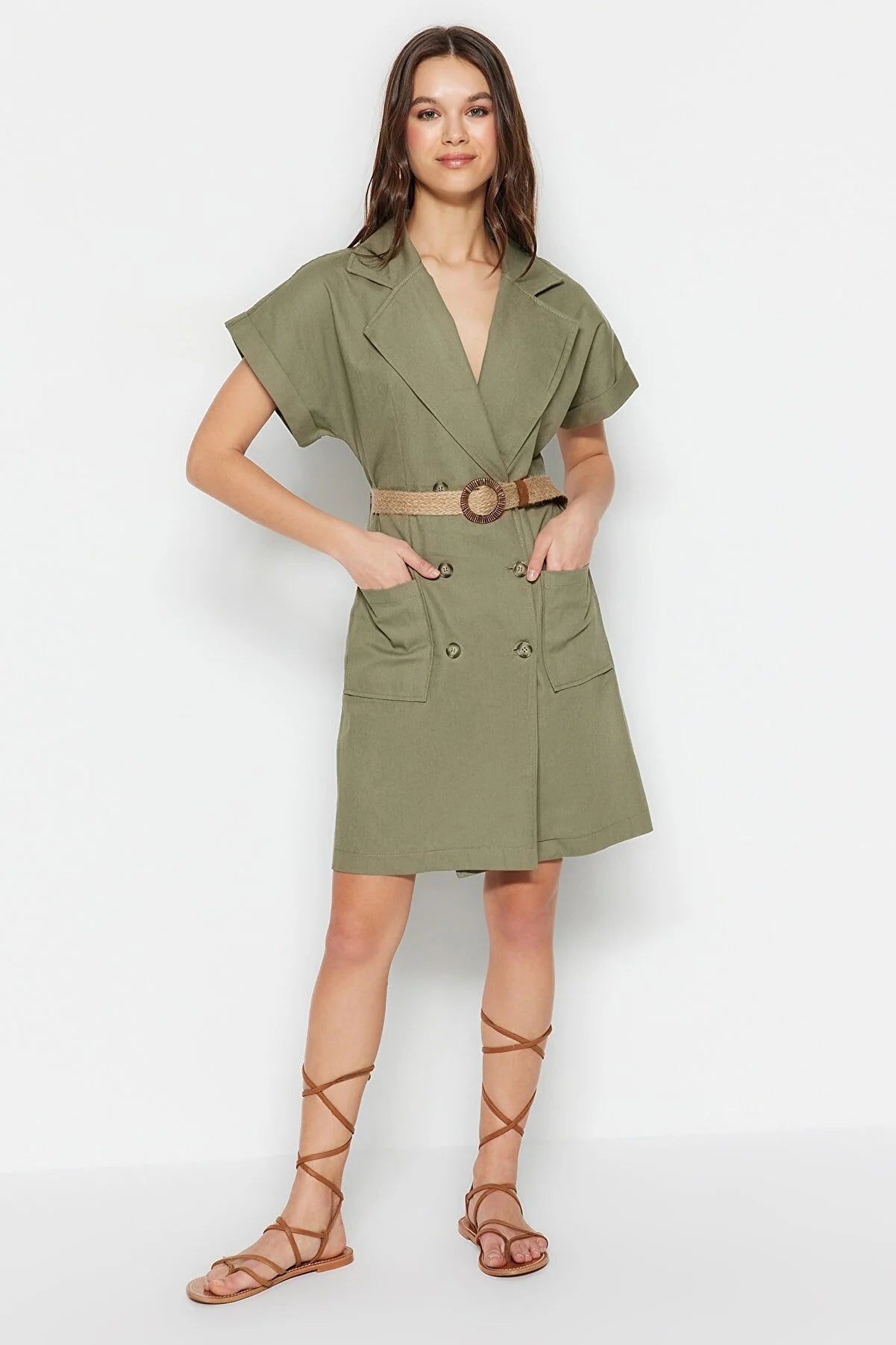 Dress - Khaki - Blazer dress