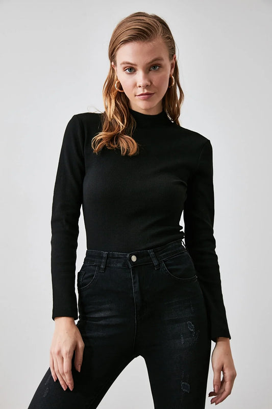 Blouse - Black - Slim fit