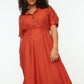 Plus Size Dress - Orange - A-line