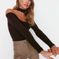 Blouse - Brown - Slim fit