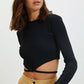 Blouse - Black - Slim fit